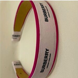Burberry Pink and White Headband authentic ribbon from the brand repurposed.